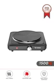 Torima TEH-01 Siyah Termostatlı Ayarlanabilir Tekli Elektrikli Ocak thumbnail 1