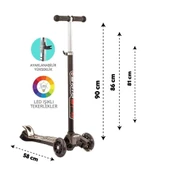 MAXİ TWİST IŞIKLI SCOOTER SİYAH - 1