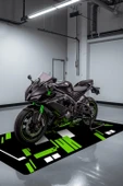 NİNJA Motor Matı Süngerli Kaymaz Dot Taban Dijital Baskı Motor Halısı MTR0003 RENKLİ 120 X 260 - 1