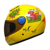 PRO HELMETS SY118 Full Face Çocuk Kask DINO YELLOW SARI - 1