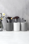 Dekoratif Beton Kalemlik 3’lü Set | Minimalist Organizer, Vazo, Saksı ve Diş Fırçalık - 2