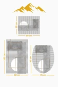 Bambu Kumaş Deri Tabanlı Yıkanabilir 3'lü Klozet Takımı Modern Desenli Kaymaz Banyo Paspas Seti BKLZ0002 RENKLİ 60 X 100 - 3