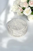 Modern Mermer Desenli 4’lü Beton Bardak Altlığı & Organizer | Minimalist Dekoratif Altlıklar - 2