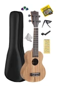 Midex SPA-211 Zebrano Ağacı Kaliteli Soprano Ukulele Seti - 1