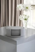 Beton Gri 4’lü Bardak Altlığı Seti ve Stand | Minimalist Modern Dekoratif Beton Altlık Takımı - 2