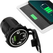Oto Çakmaklık Şarj Soketi Marine Pano Tip 2 USB QC 3.0 Type-C PD Hızlı Şarj 12-24v - 3