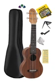 Midex SPA-241 Koa Ağacı Kaliteli Soprano Ukulele Seti thumbnail 1