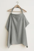 2 Katlı Balenli Müslin Emzirme Önlüğü - EmÖnGri Gri - 3