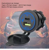 Oto Çakmaklık Şarj Soketi Marine Pano Tip 2 USB QC 3.0 Type-C PD Hızlı Şarj 12-24v - 5