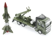Sürtmeli Die Cast Metal Füze Rampalı Askeri Kamyon - 6