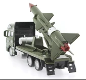 Sürtmeli Die Cast Metal Füze Rampalı Askeri Kamyon - 4
