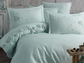 Betty Pamuk Saten Nakışlı Nevresim Takımı Nil Yeşili thumbnail 1