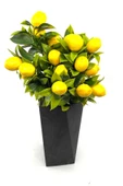 Siyah Geometrik Beton Vazoda Limon Demeti 40 Cm - 2