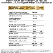 Bioxcin Beauty Booster Hidrolize Kolajen Hyalüronik Asit Nadh İçeren Tablet Takviye Edici Gıda 60 Tablet thumbnail 2