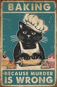 Baking Temalı Dekoratif Poster Ahşap Retro Tablo - 1