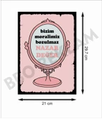 Bizim Moralimiz Bozulmaz Ayna Retro Ahşap Poster - 2