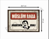 Müslüm Baba Arabeskin Kralı Retro Ahşap Poster - 2