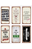 Türk Sanat Müziği Temalı 6'lı Ahşap Duvar Poster Seti - 1