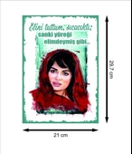 Türkan Şoray Al Yazmalım Retro Ahşap Poster - 2