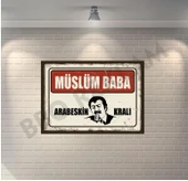 Müslüm Baba Arabeskin Kralı Retro Ahşap Poster - 1