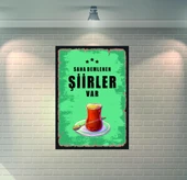 Sana Demlenen Şiirler Var Retro Ahşap Poster - 2