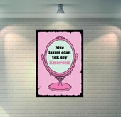 Bize Lazım Olan Tek Şey Enerciii Ayna Retro Ahşap Poster - 1