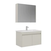 Orka Arno 85 cm Parlak Kaşmir Kapaklı Banyo Dolabı Alt Modül Lavabo thumbnail 2