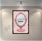 Işıldamaya Devam Et Ayna Retro Ahşap Poster - 1