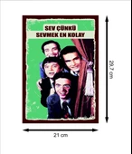 Hababam Sınıfı Sev Çünkü Sevmek En Kolay Retro Ahşap Poster - 2