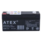 Atex 6 Volt - 3.4 Amper Yatık Akü - 2