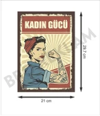 Kadın Gücü Retro Ahşap Poster - 2