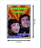Hababam Sınıfı Güdük Necmi ve İnek Şaban Retro Ahşap Poster - 2