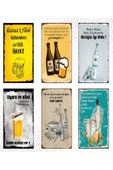 Rakı Ve Bira Temalı 6'lı Ahşap Duvar Poster Seti - 1