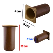 Plastik Liva Kestane Kahvesi 15 cm Mobilya Kanepe Koltuk Baza Yükseltici Yükseltme Ayağı Ayakları thumbnail 3