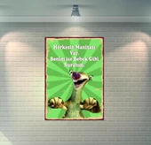 Buz Devri Sid Retro Ahşap Poster - 1