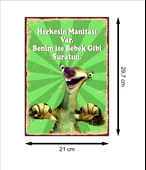 Buz Devri Sid Retro Ahşap Poster - 2