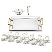 Jumbo Arezzo Gold 40 Parça Çelik Çay Seti thumbnail 1