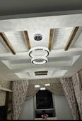 GN GEN AYDINLATMA Modern Gümüş Sarkıt Kristal Taşlı Üç Renk Led Ikili Avize 30-40 cm - 3