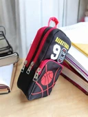 Relaxion Üç Gözlü Greyhound Basketball Kırmızı Siyah Kalem Çantası/Kalemlik (160) thumbnail 6