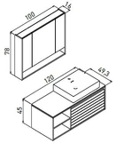Orka Prato 120 cm Navaro Banyo Dolabı Alt Modül Lavabo thumbnail 3