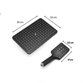 Robot Tepe Duş Seti Tam Takım Mat Siyah Lüks Yağmurlama Başlıklı Vidalı Duş Sistemi Banyo Duvar Tipi thumbnail 7