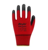 Beybi Pn5 Zebra Poly.Örme Kırmızı Siyah Eldiven - 2
