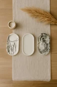 2'li Dekoratif Oval Sunumluk Seti, Dekoratif Biblo Takı Tabağı, Saksılık,tütsülük,mumluk - 8