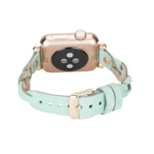 Belic Globe (Rose Gold Troklu) Deri Apple Watch Kayışı - 3