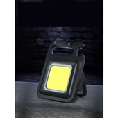 Mini 30 Ledli  Mıknatıslı Anahtarlık Flash Kamp Lambası Askılı Kapak Açacaklı Şarjlı Fener - 3