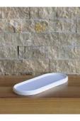 Mum, Saksı Ve Takı Tabağı Oval 24x9 Cm Dekoratif Hediyelik Ham Beyaz - 1