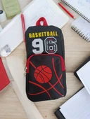 Relaxion Üç Gözlü Greyhound Basketball Kırmızı Siyah Kalem Çantası/Kalemlik (160) thumbnail 5