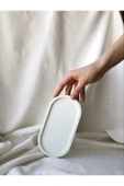 Dekoratif Beton Oval Sunumluk Dekoratif Takı Tabağı, Saksılık, Yağdanlık, Tütsülük, Mumluk - 1