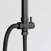 Robot Tepe Duş Seti Tam Takım Mat Siyah Lüks Yağmurlama Başlıklı Vidalı Duş Sistemi Banyo Duvar Tipi thumbnail 5