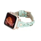 Belic Globe (Rose Gold Troklu) Deri Apple Watch Kayışı - 2